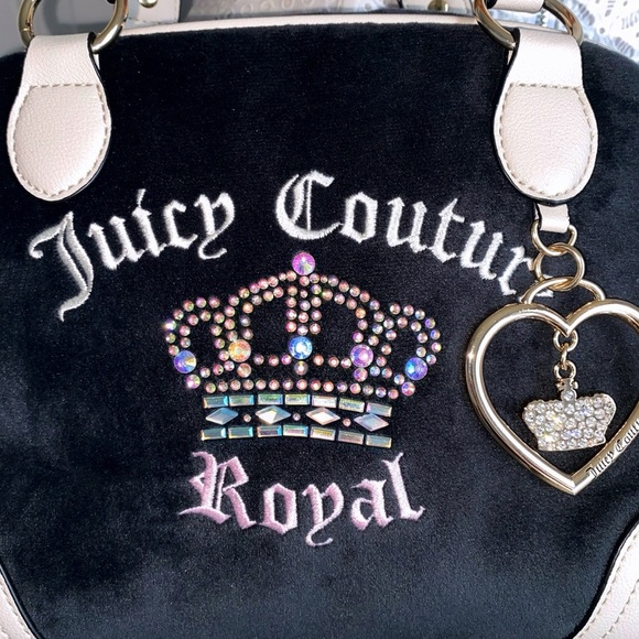 Juicy Couture Kingdom Bowler Black Liquorice Crystal Crossbody Bag Purse NWT - Picture 5 of 10